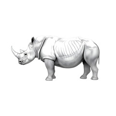 Obraz premium rhino on white