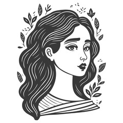 beautiful young woman history month day illustration grey