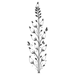 tulip flower illustration grey