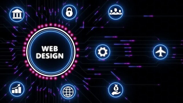Business Web Design concept.Circuit board with Technology background.