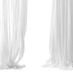 white curtains isolated on white background
