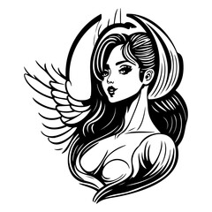 angel beauty girl illustration sketch