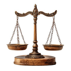 scales of justice isolated on a white transparent background