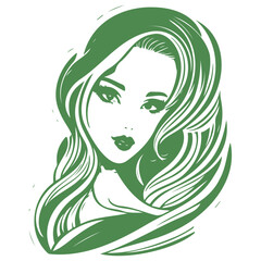 beauty girl illustration green