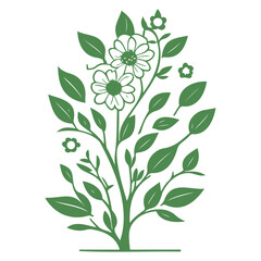 blossom flower illustration green