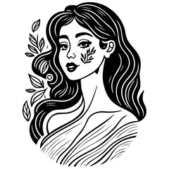 beautiful young woman history month day illustration sketch draw