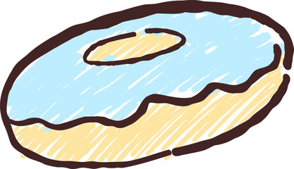 Hand Drawn Colorful Donut, Birthday Cake