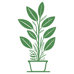 plant pot illustration green