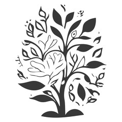 blossom flower illustration grey