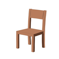 wooden chair isolated on white background