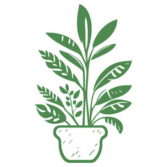 plant pot illustration green