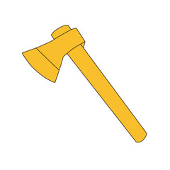 Golden Axe Icon Flat Design.