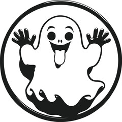 Frog wearing sunglasses skating with funny pose, circular composition, bold black outline, clear vector line art 1