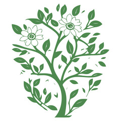 blossom flower illustration green