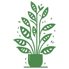 plant pot illustration green