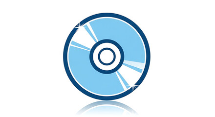 Blue compact disc vector illustration for data storage and digital media use
