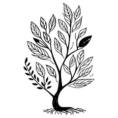 tree half spring autumn floral illustration sketch draw