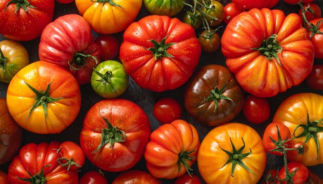 Variety of colorful tomatoes