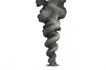 Smoke plume: A visually striking plume of smoke rises elegantly, its grayscale swirls suggesting both the raw power and ethereal beauty of uncontrolled release, forming a captivating visual effect.