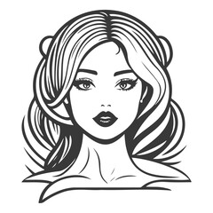 beauty girl illustration grey