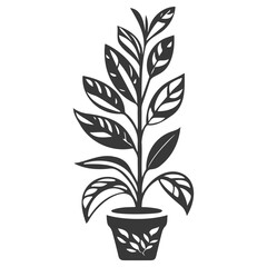 plant pot illustration grey