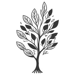 tree half spring autumn floral illustration grey