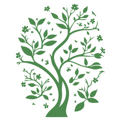 blossom flower illustration green