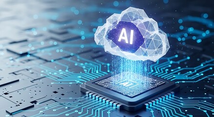 Artificial intelligence cloud computing network technology circuit board digital data flow