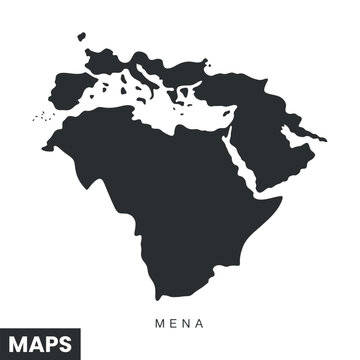 Detailed Vector Map of the Middle East and North Africa (MENA) Region, a Comprehensive Geographical Outline