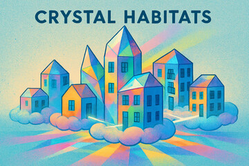 Crystal Habitats: Futuristic Multifaceted Apartment Buildings with Rainbow Light