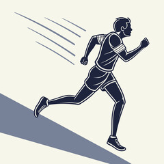 Fototapeta premium Running Player Silhouette Vector Illustration