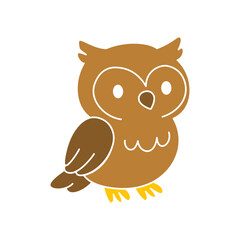 Cute cartoon Owl coloring book illustration vector design templates simple and modern concept