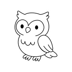 Cute cartoon Owl coloring book illustration vector design templates simple and modern concept