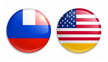 Three nations, one circle—where stars, stripes, and crosses converge in a quiet emblem of shared values and global resonance.