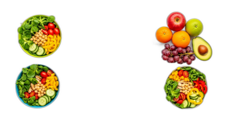 Healthy Eating Delicious & Nutritious Bowls & Fruit Platter for a Balanced Diet