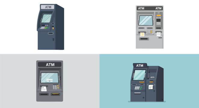 Bank ATM Machine Icons