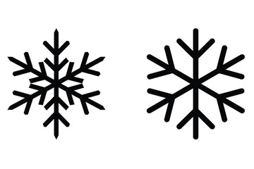 Snowflake vector icon black color and white background 2