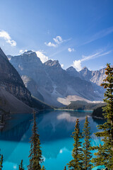 Moraine Lake  vievs from above and mountains Canada 