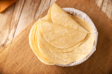 Flour wheat Tortillas, is a flat bread made with wheat flour and lard or butter, without yeast, and widely consumed daily in Mexico, especially in Quesadillas, burritos y Tacos.