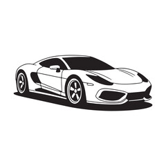 Dynamic sports car silhouette vector design. Modern automotive vehicle graphic icon isolated on white