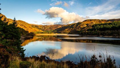Autumn lake landscape