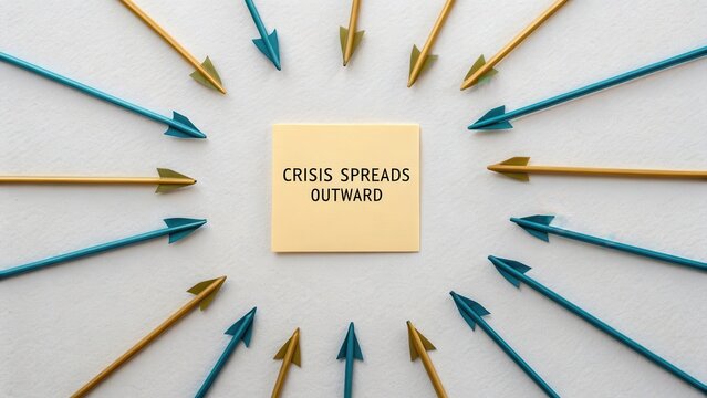 Crisis Management and Communication Strategy Concept with Arrows