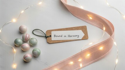 Elegant Decor with Pastel Marbles and Soft Ribbon for Celebration