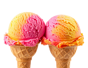 Refreshing Duo Ice Cream Scoops PNG Cutout