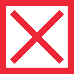Cross mark icon, X sign, simple error design vector illustration