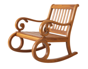 Classic Wooden Rocking Chair PNG Isolated