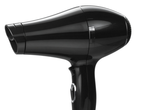 Modern Black Hair Dryer PNG Isolated