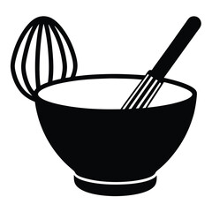 matcha bowl and whisk vector icon