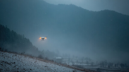 drone delivers essential medicines to remote village amidst heavy snowstorm