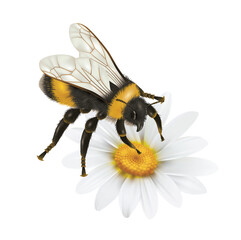Honey Bee on Flower Transparent PNG | Pollination Insect Illustration